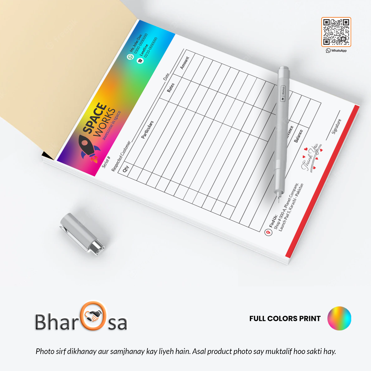 Plain Paper 5 x 7.5 Inches Size Bill Books