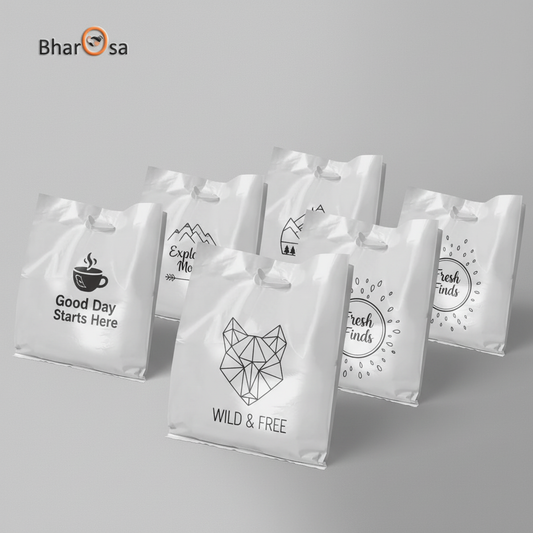 D Cut Bags Printing Service | Affordable Plastic Carry Bags