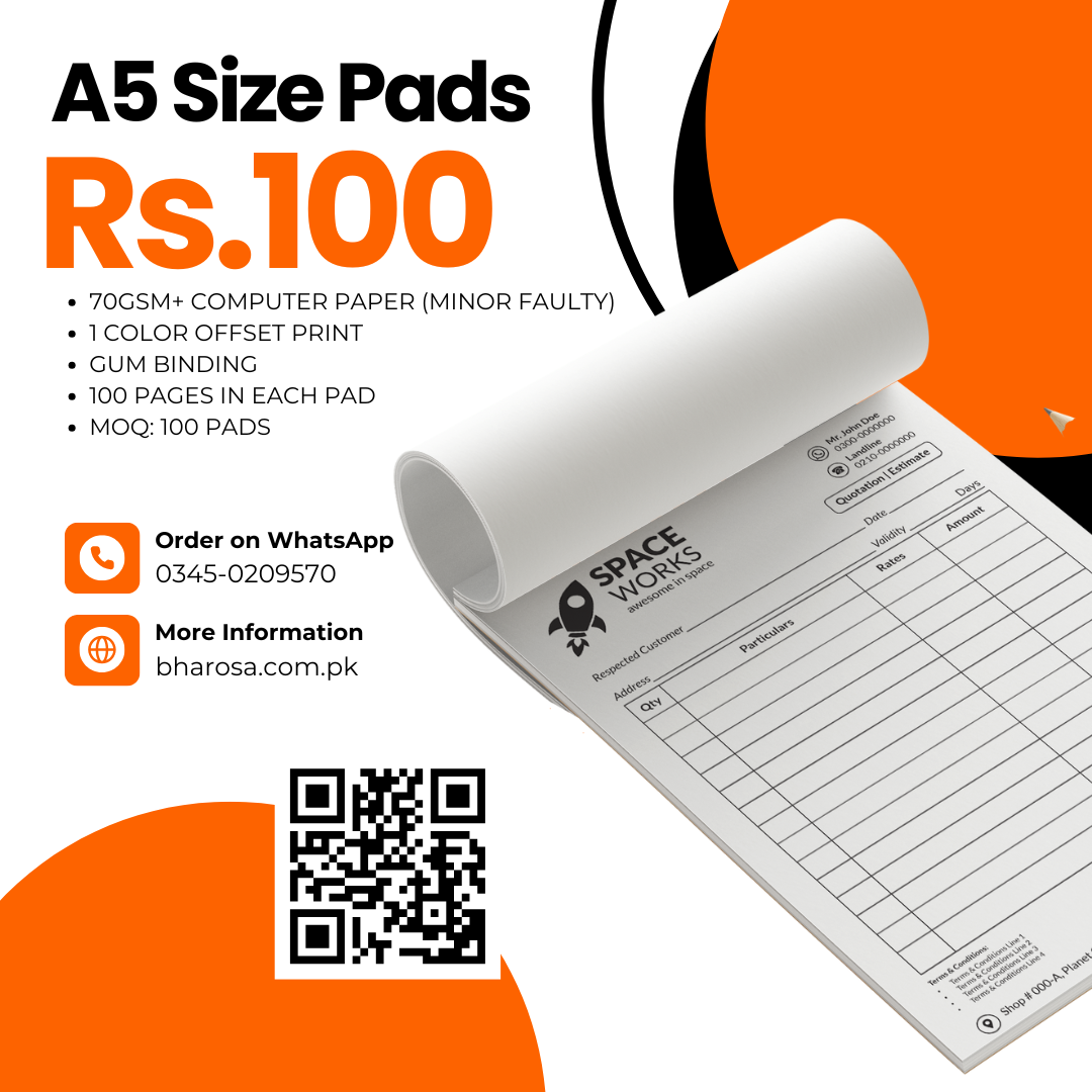 A5 Size Writing Pads – 100 Pages | 70gsm+ Computer Paper | Bulk Stationery Deal