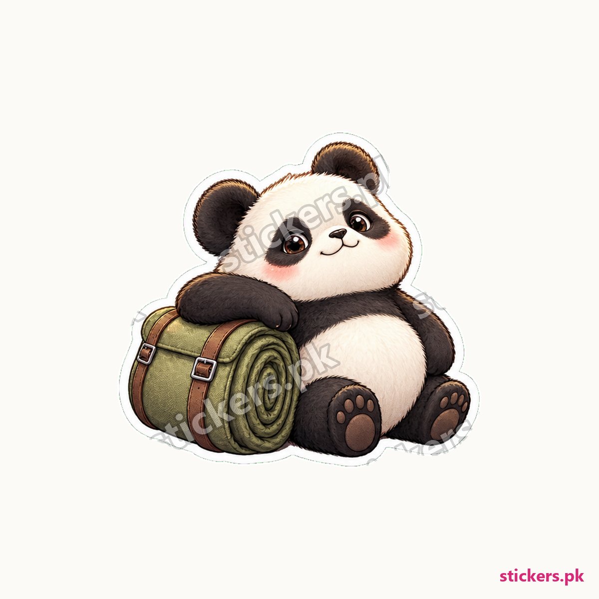 Round Giant Panda Rolled Sleeping Sticker die-cut sticker