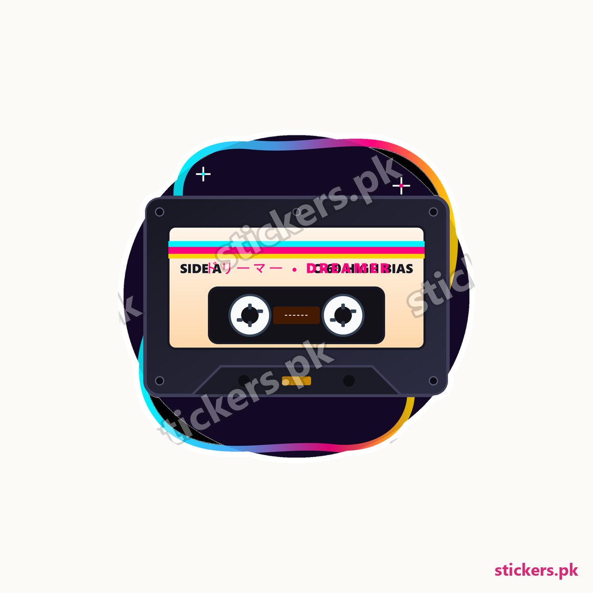 Retro Cassette Tape Dreamer die-cut sticker