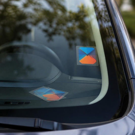 Reverse print sticker inside a car windscreen