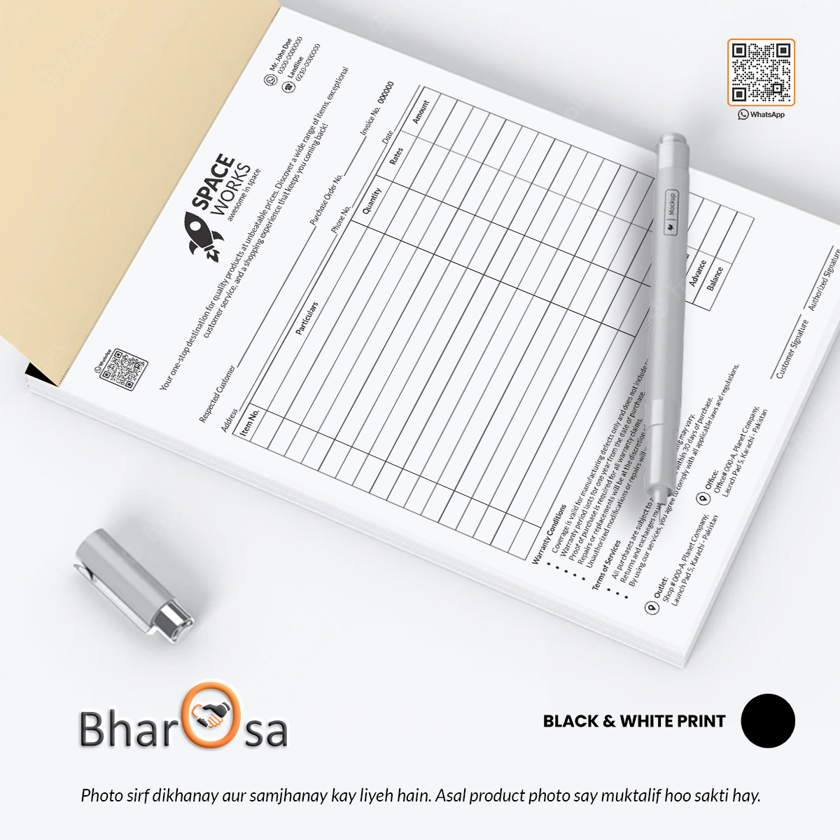 Plain Paper Bill Books A4 Duplicate | Invoice Books Pakistan – Bharosa