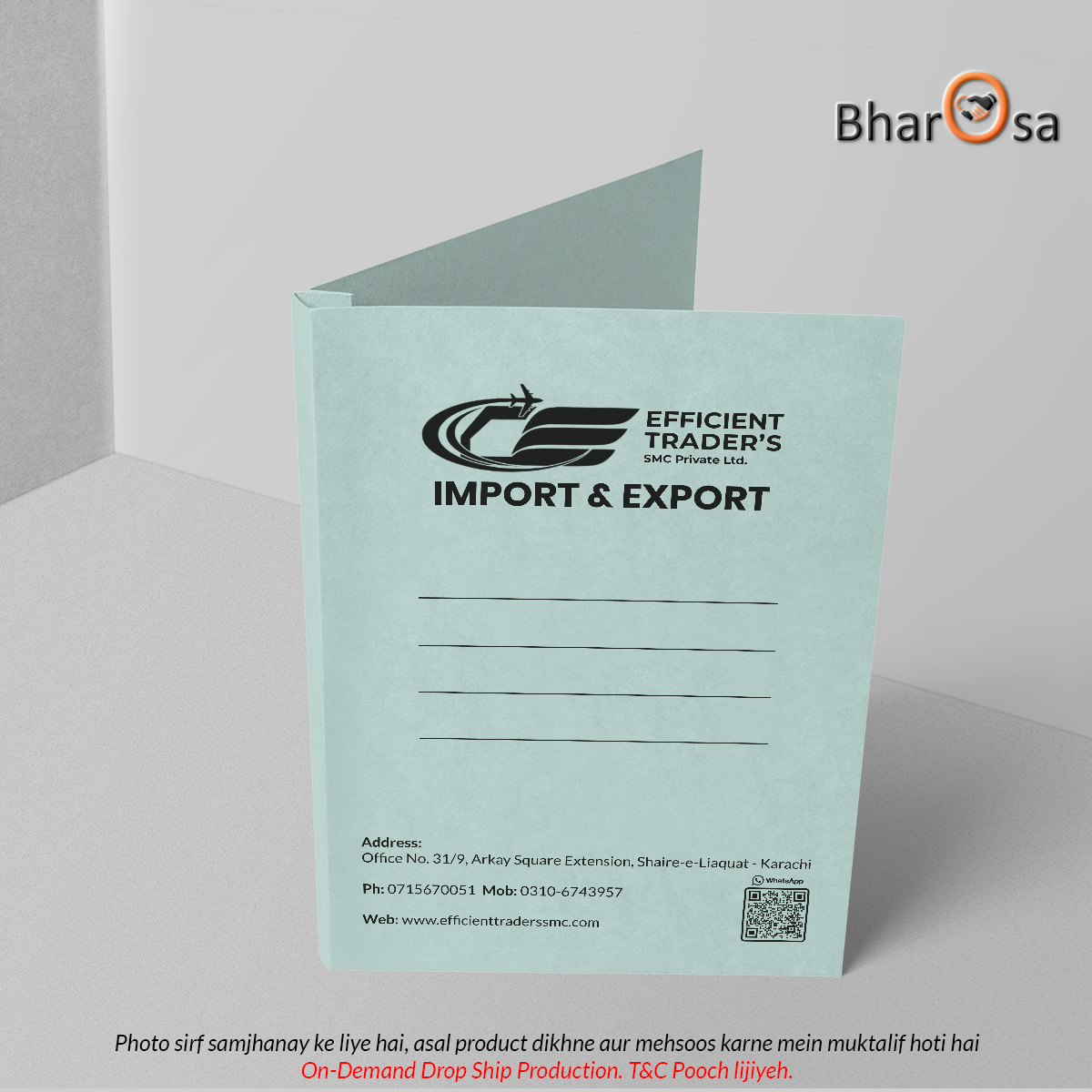 Custom Printed Office File Covers – Eco-Friendly 400gsm Card – Bharosa