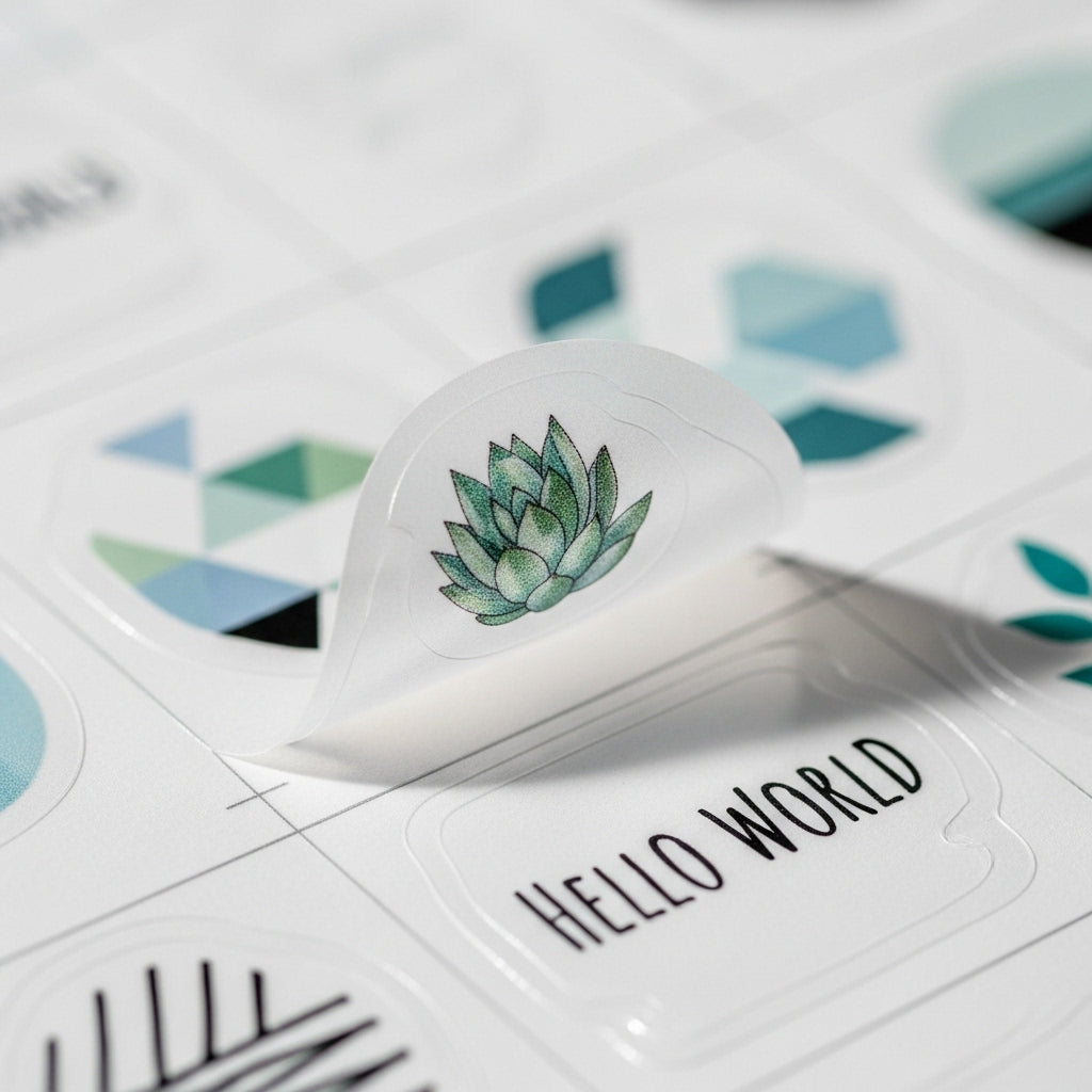 White earbud case with succulent design on a white background with 'Hello World' text