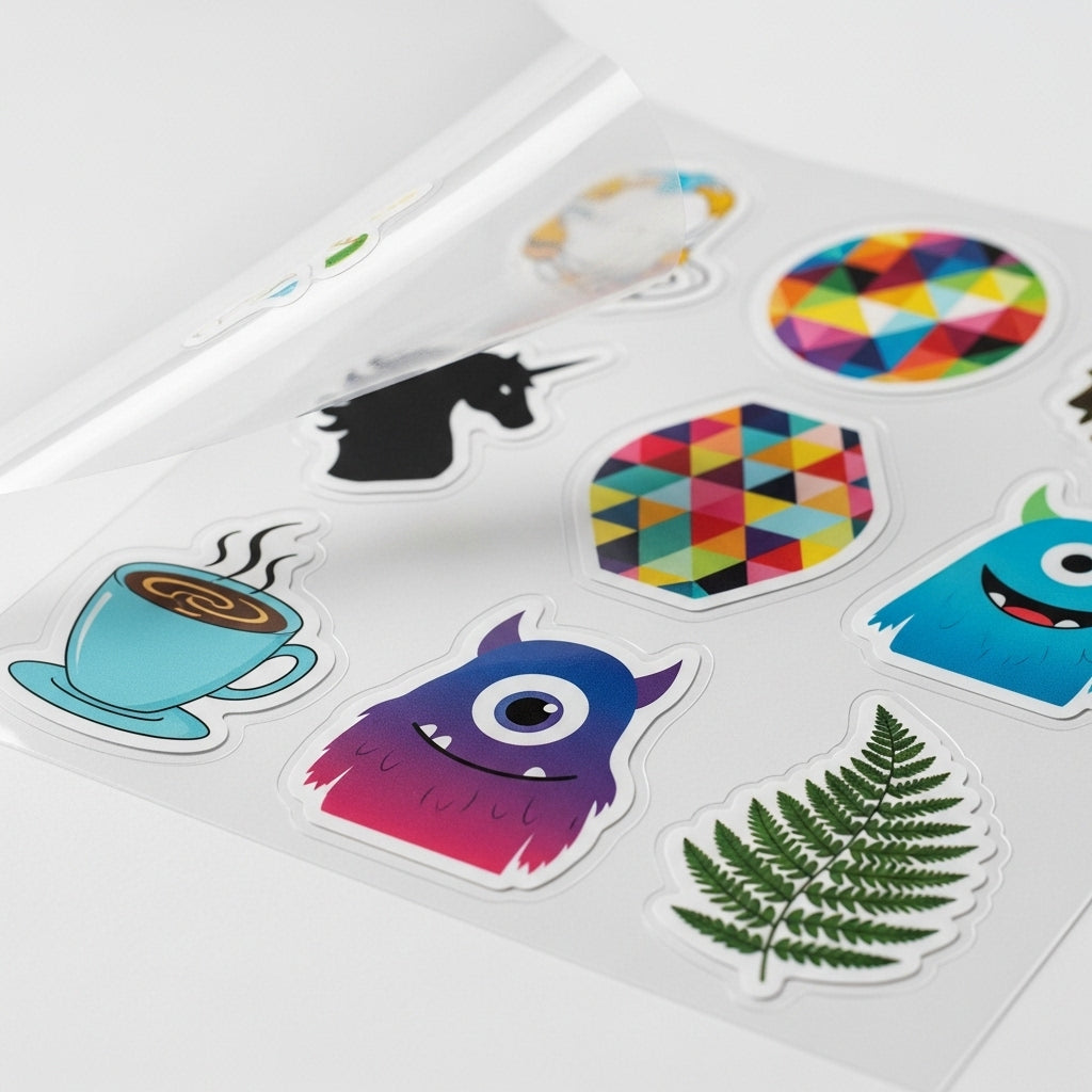 Collection of colorful stickers on a white background