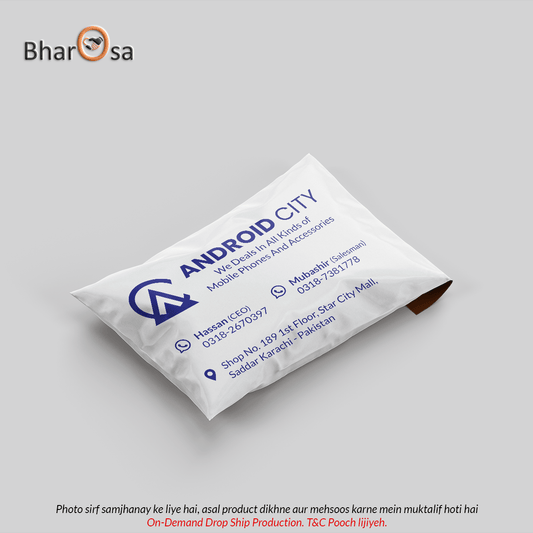 Custom Printed Flyers Polymailer Bags with Shipping Label Pocket - MOQ 5KG