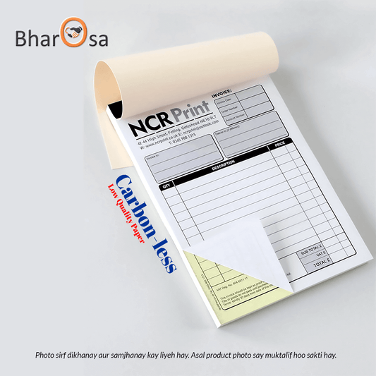 NCR Carbonless Paper Bill Books 9 x 11.5 Inch Size | Duplicate Type