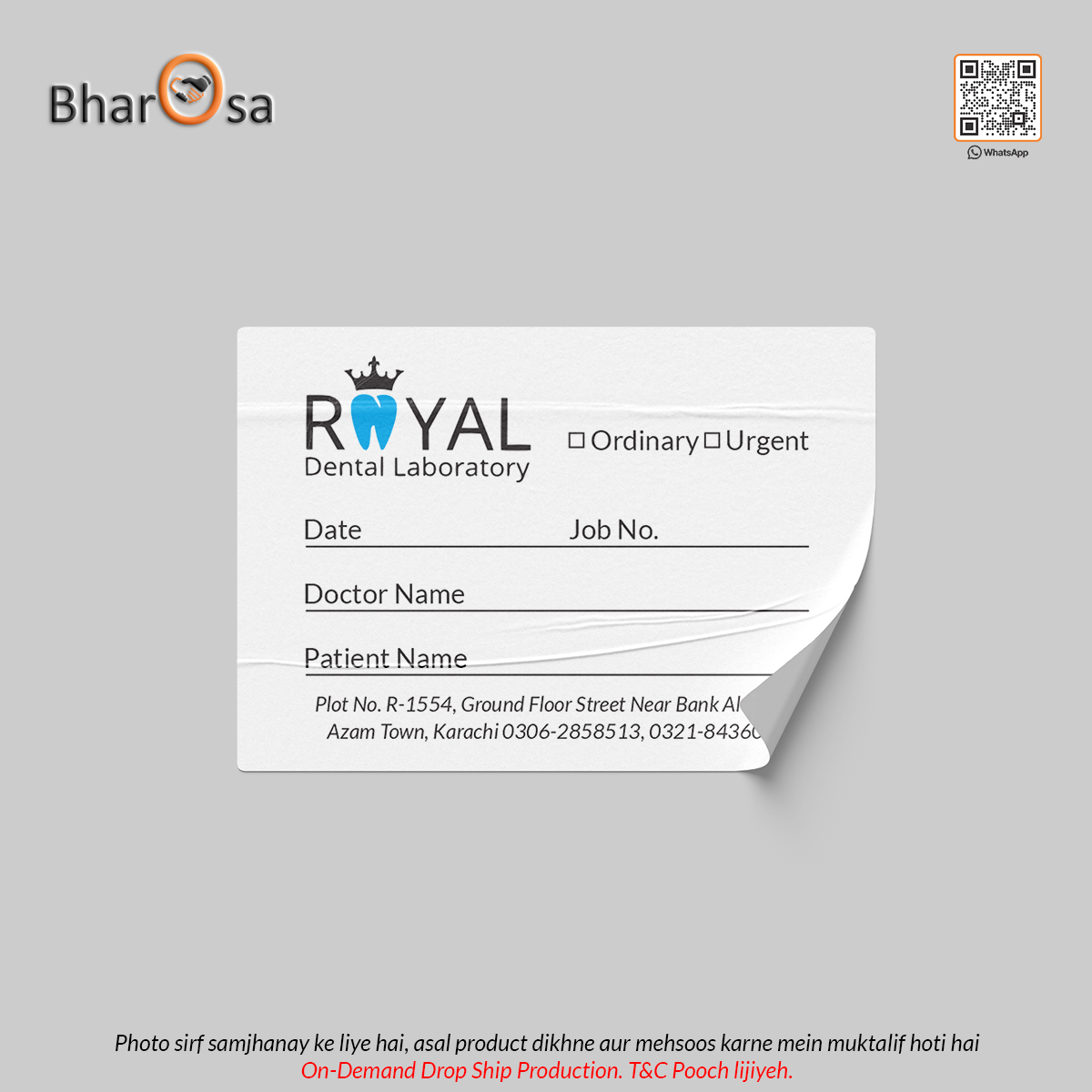 Configuration Sticker Configuration Labels (65mm x 54mm) - 1 Color Print – Bharosa