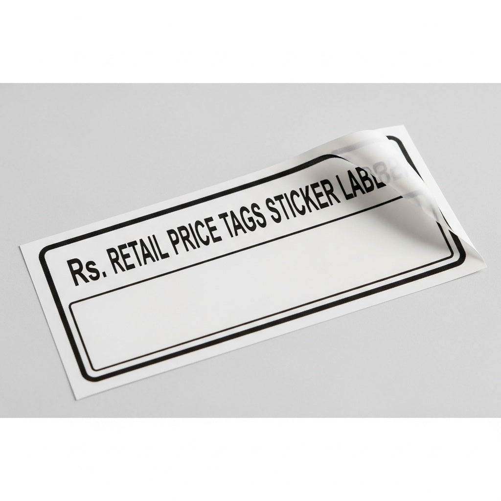 Rs. Retail Price Tags Sticker Label on a white background