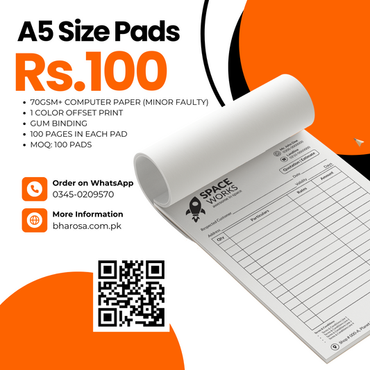 A5 Size Writing Pads – 100 Pages | 70gsm+ Computer Paper | Bulk Stationery Deal