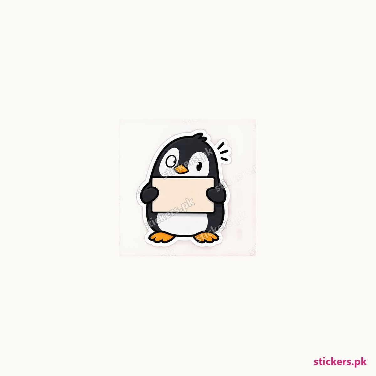 Awkward Penguin die-cut sticker