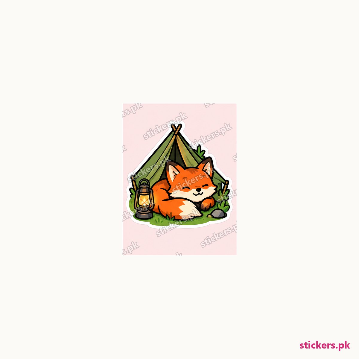 Campfire Fox die-cut sticker