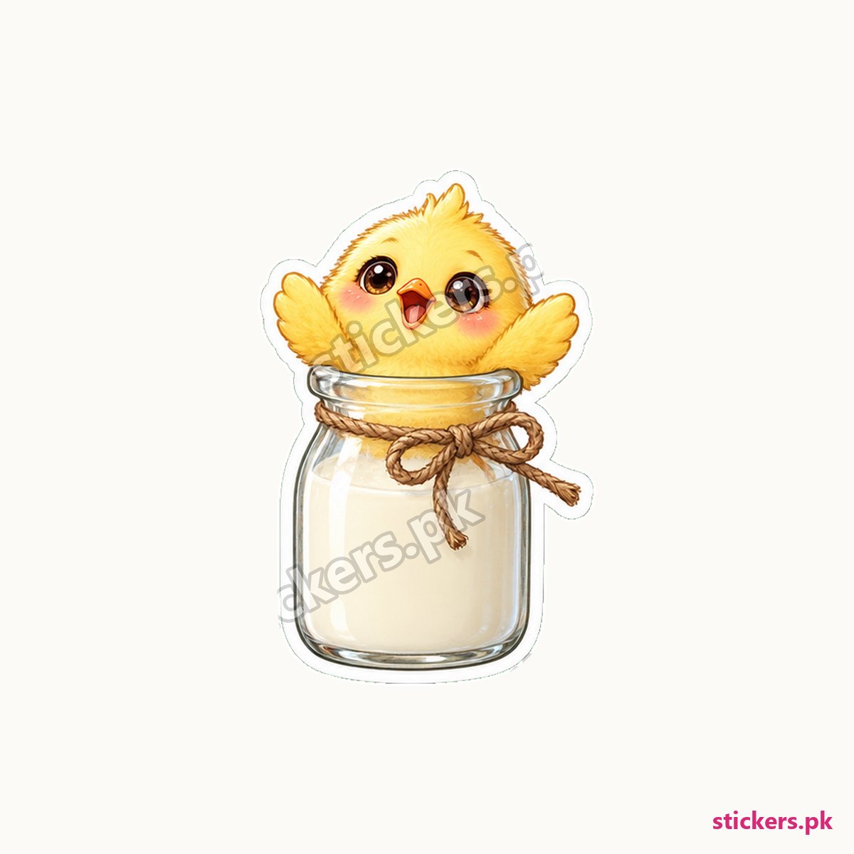 Fluffy Yellow Chick Tiny Milk Sticker die-cut sticker
