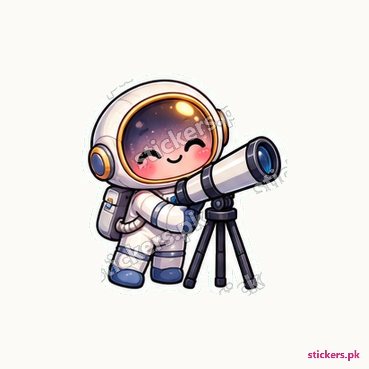 Little Astronaut Tiny Telescope Sticker die-cut sticker