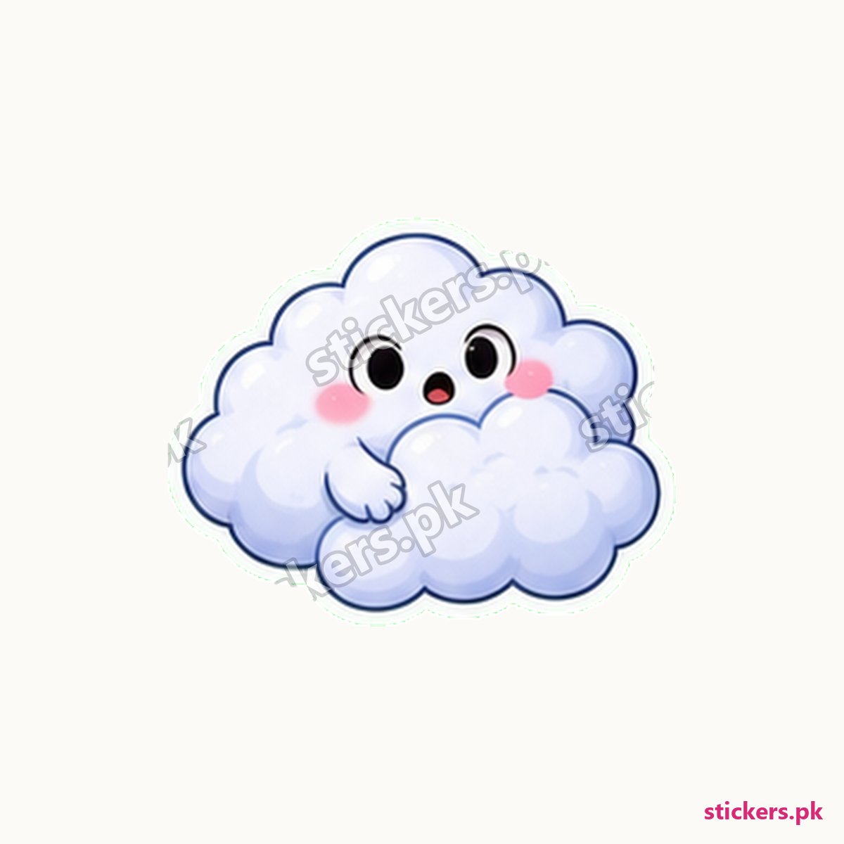 Fluffy Cloud Character Soft Cloud Sticker die-cut sticker
