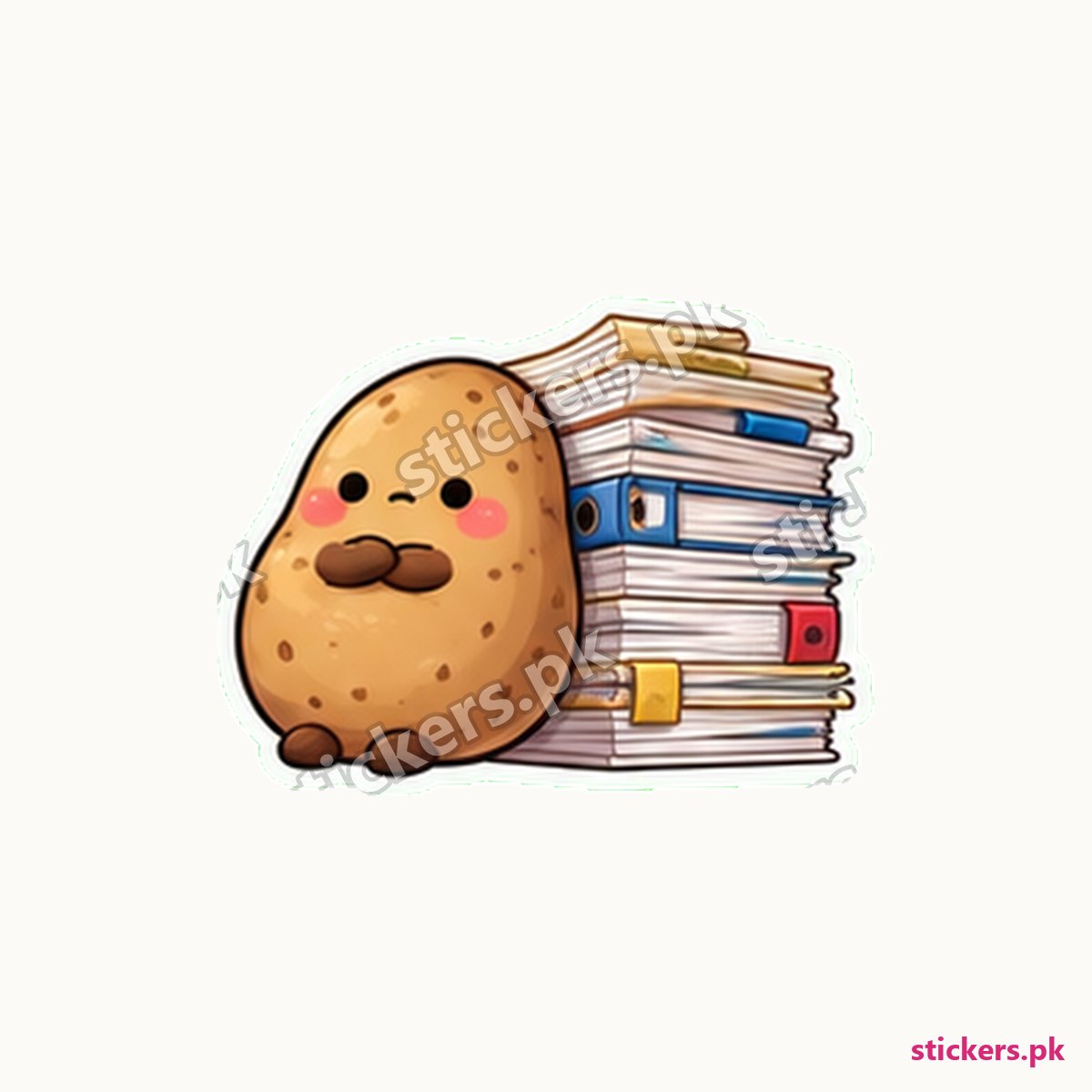 Deadpan Potato Character Stack Sticker die-cut sticker