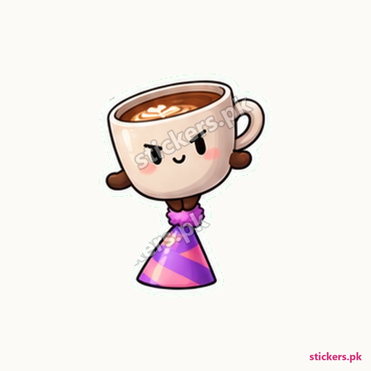 Exhausted Coffee Cup Tiny Party Sticker die-cut sticker