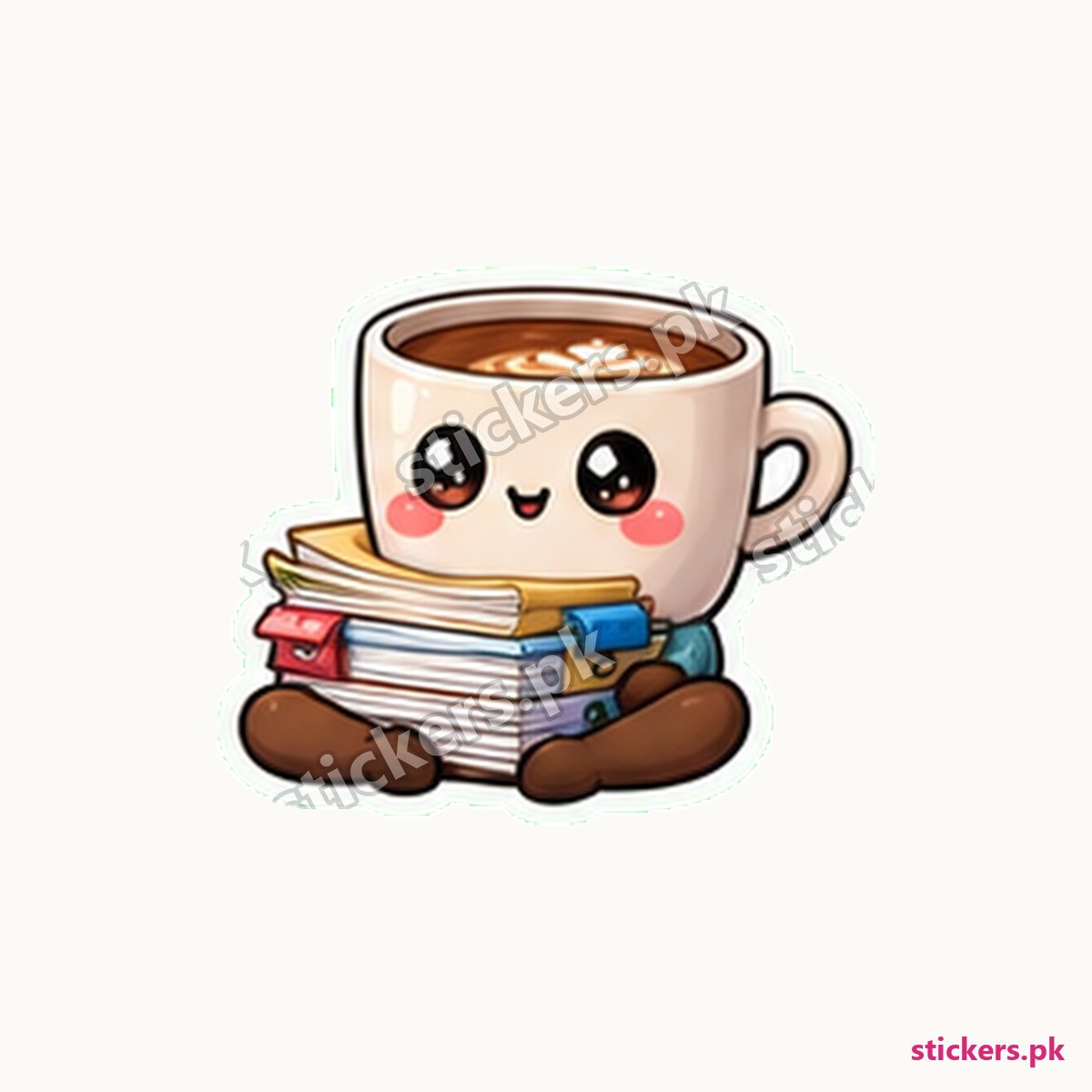 Exhausted Coffee Cup Stack Sticker die-cut sticker