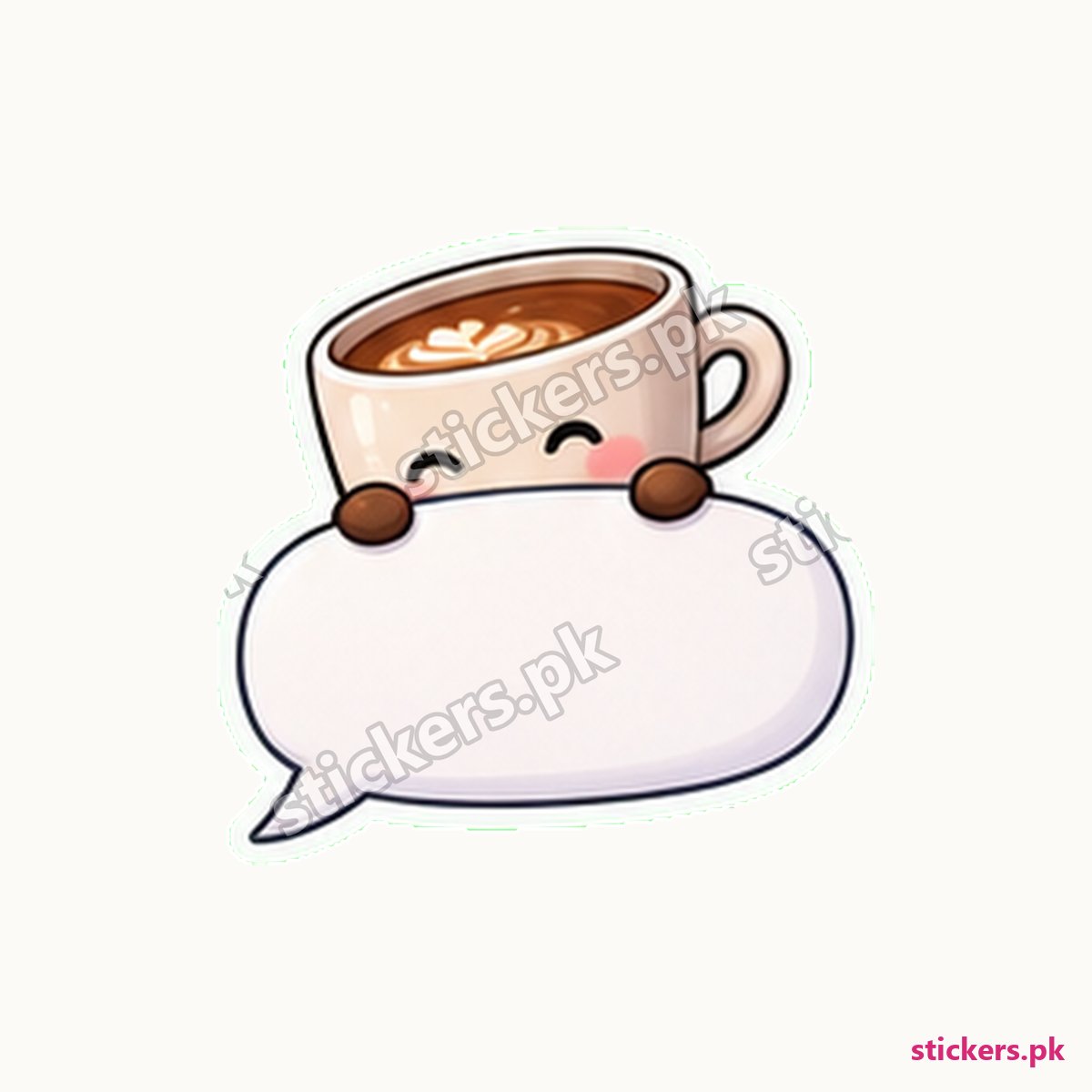 Exhausted Coffee Cup Speech Bubble Sticker die-cut sticker