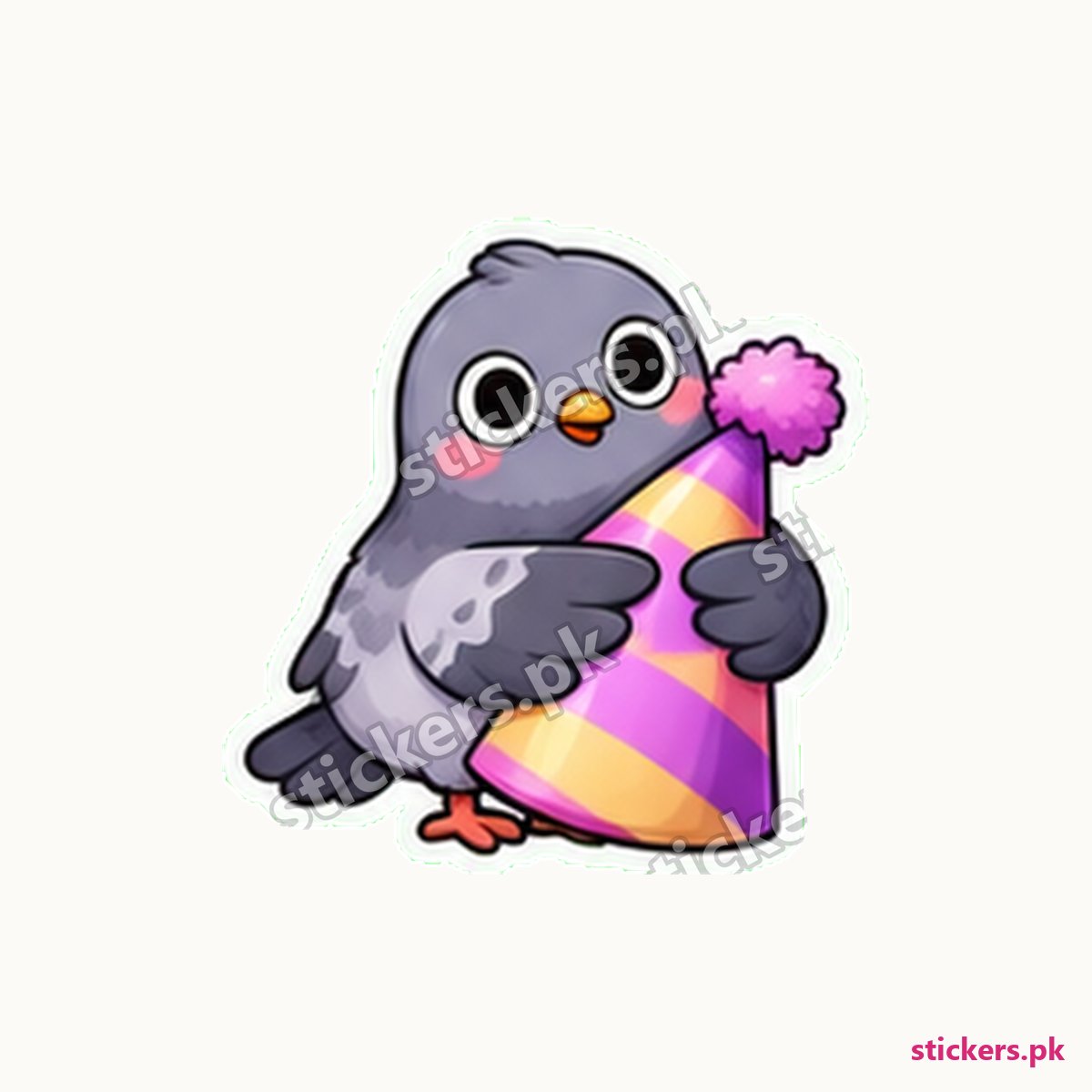 Smug Pigeon Tiny Party Sticker die-cut sticker