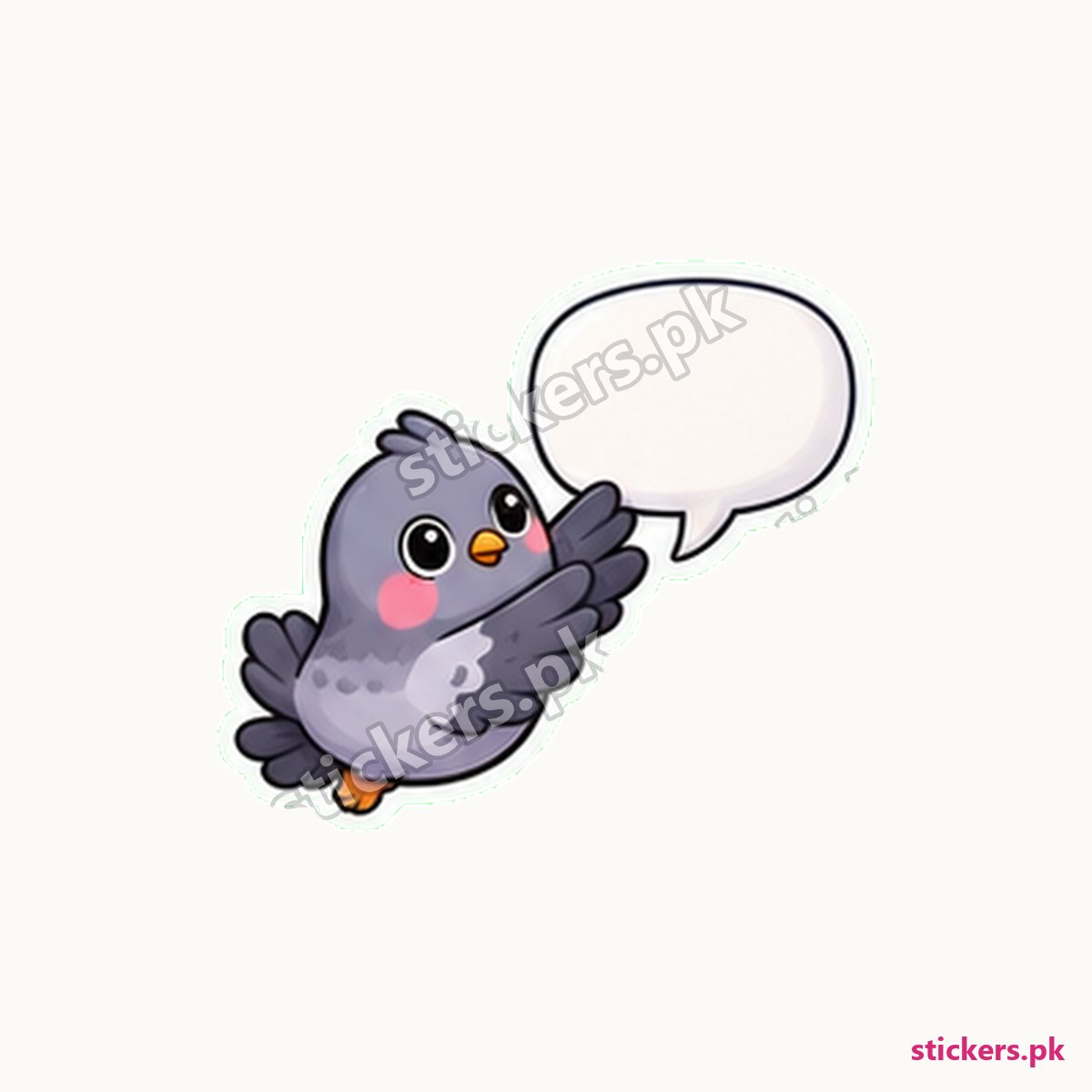 Smug Pigeon Speech Bubble Sticker die-cut sticker