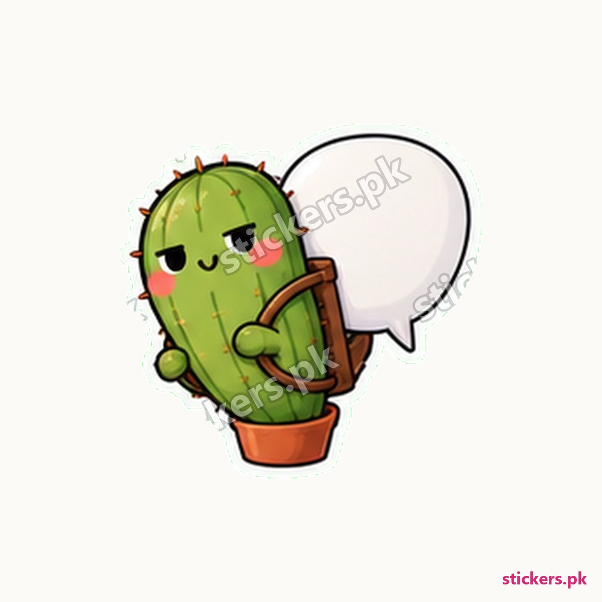 Sarcastic Cactus Speech Bubble Sticker die-cut sticker