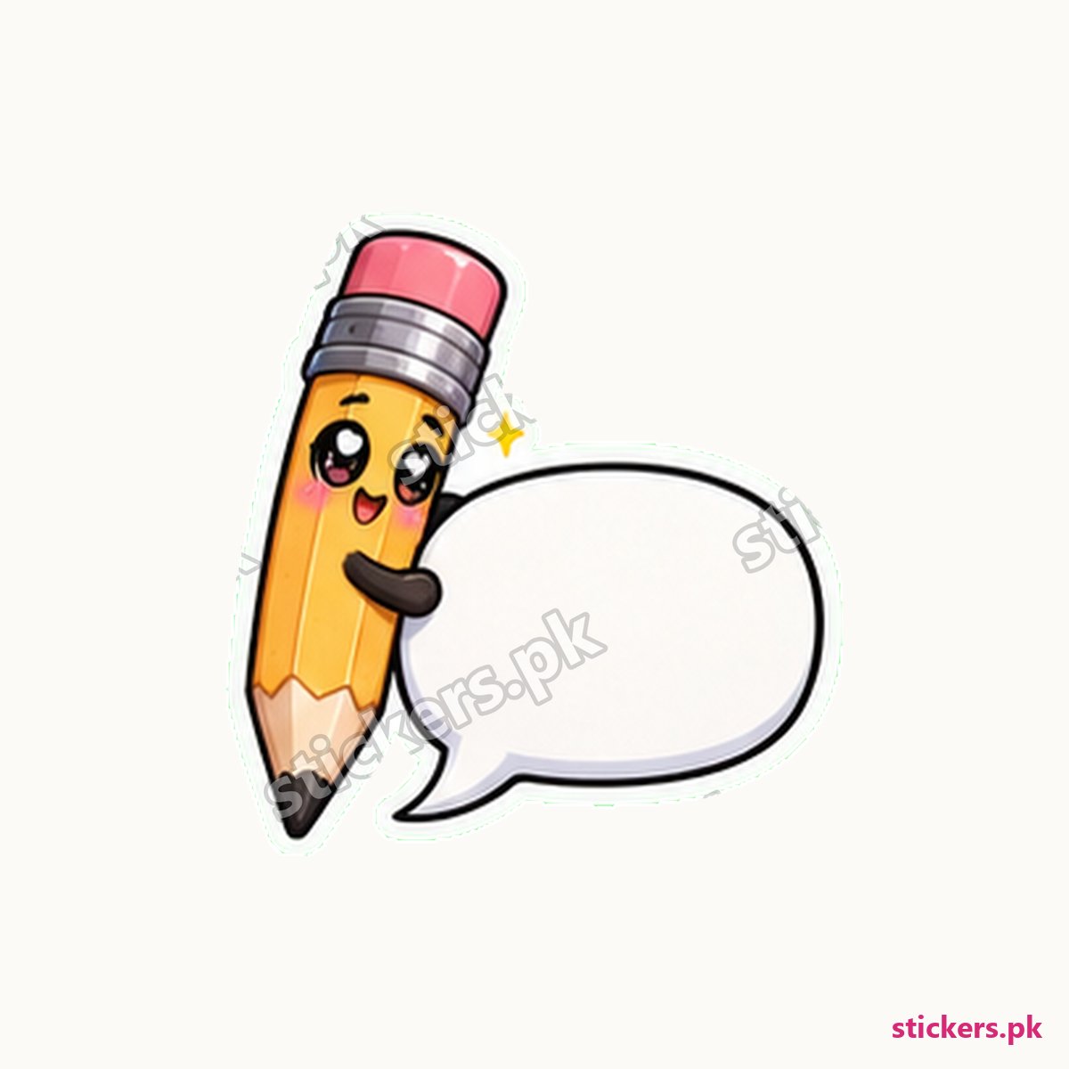 Tired Office Pencil Speech Bubble Sticker die-cut sticker