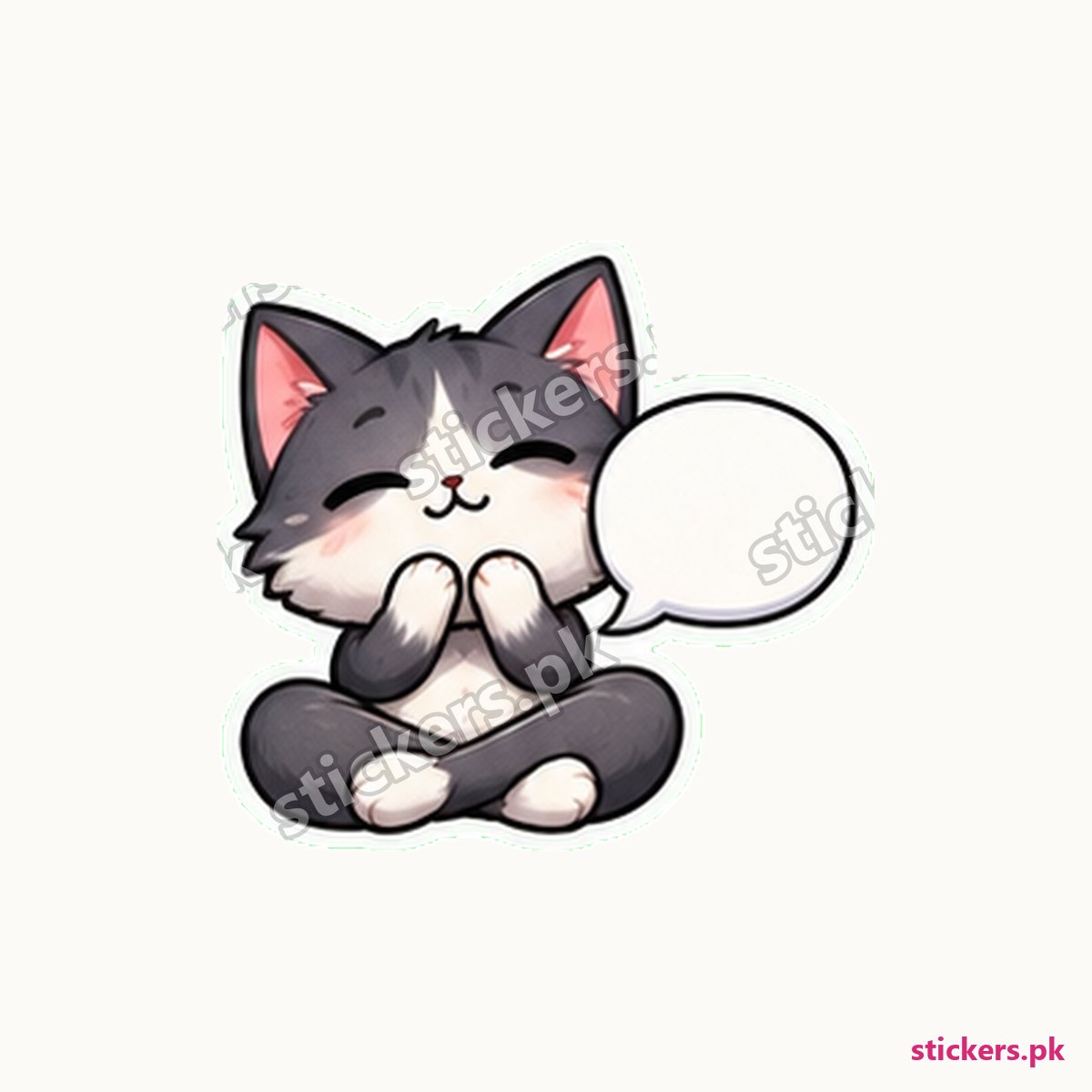 Unbothered Cat Speech Bubble Sticker die-cut sticker
