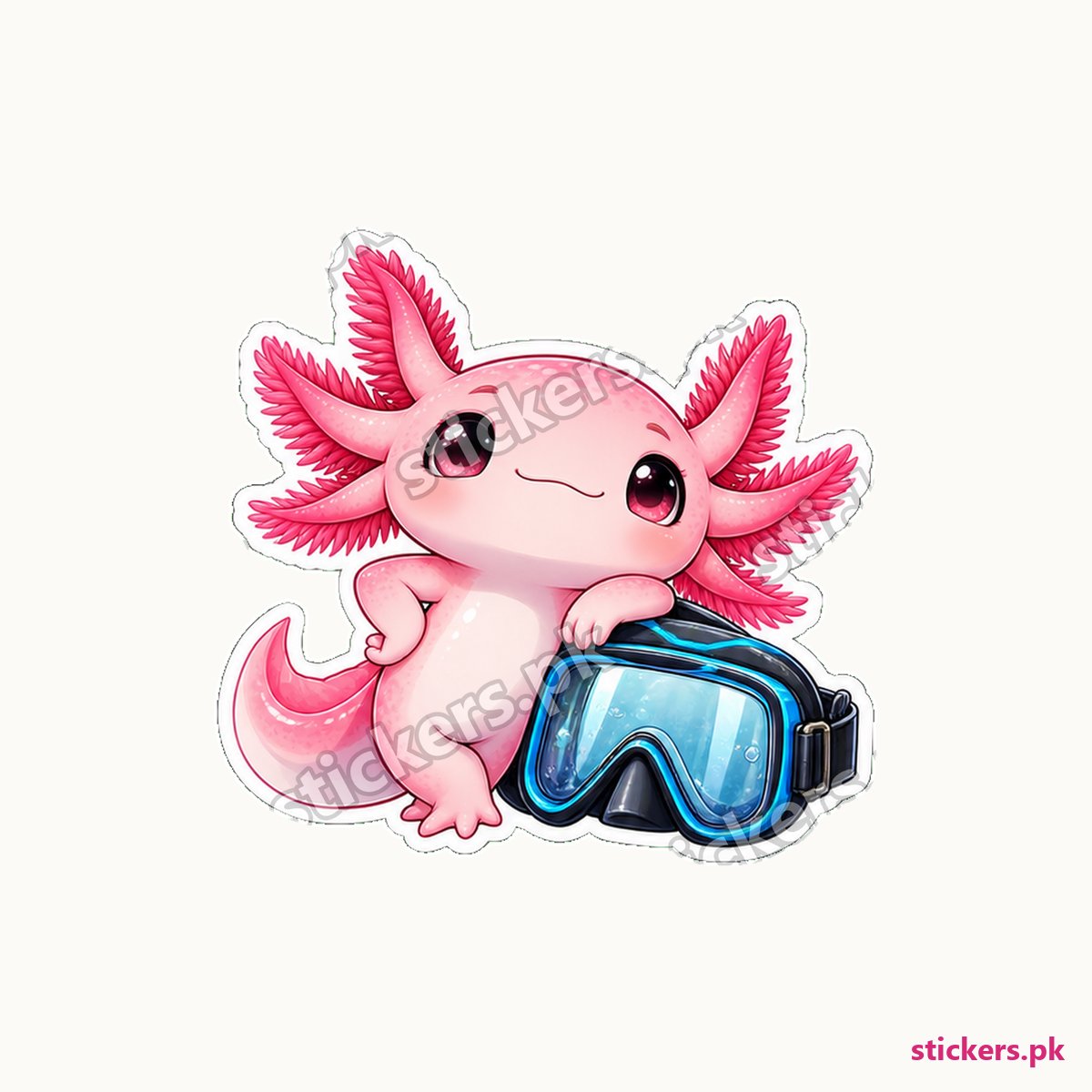 Pink Axolotl Pair Sticker die-cut sticker