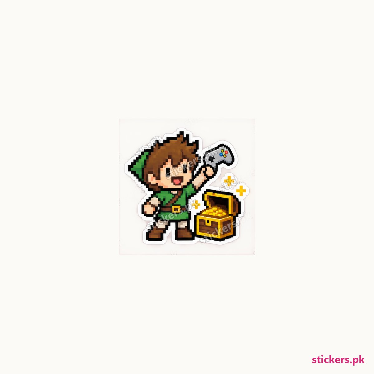 Pixel Quest die-cut sticker