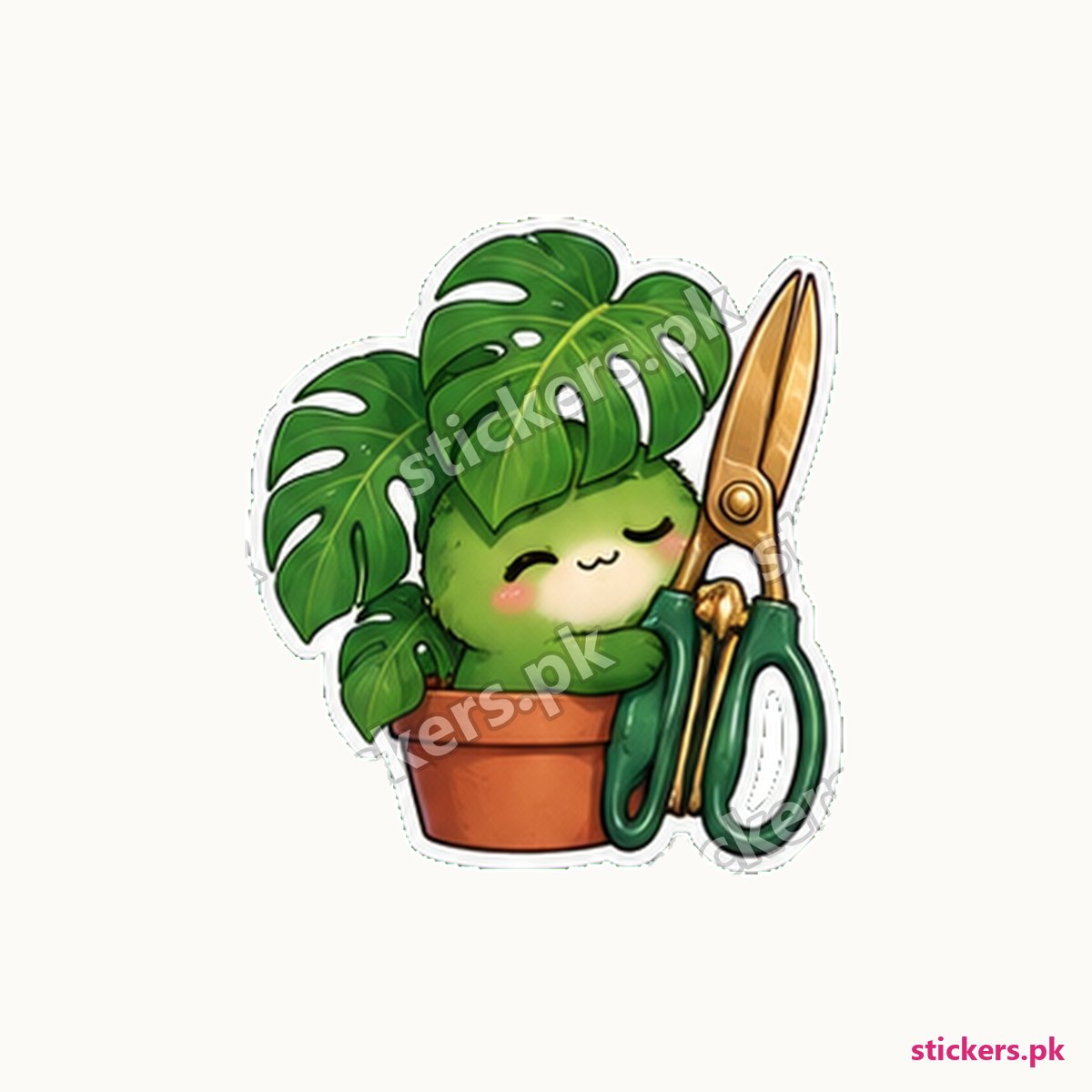 Potted Monstera Pair Sticker die-cut sticker