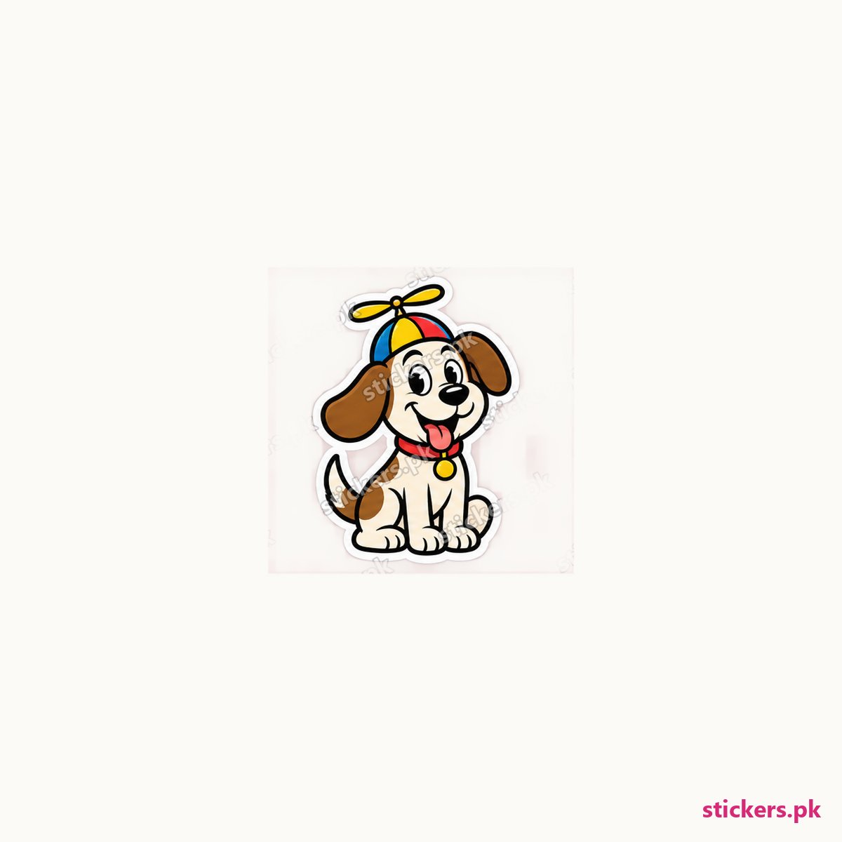 Propeller Pup die-cut sticker