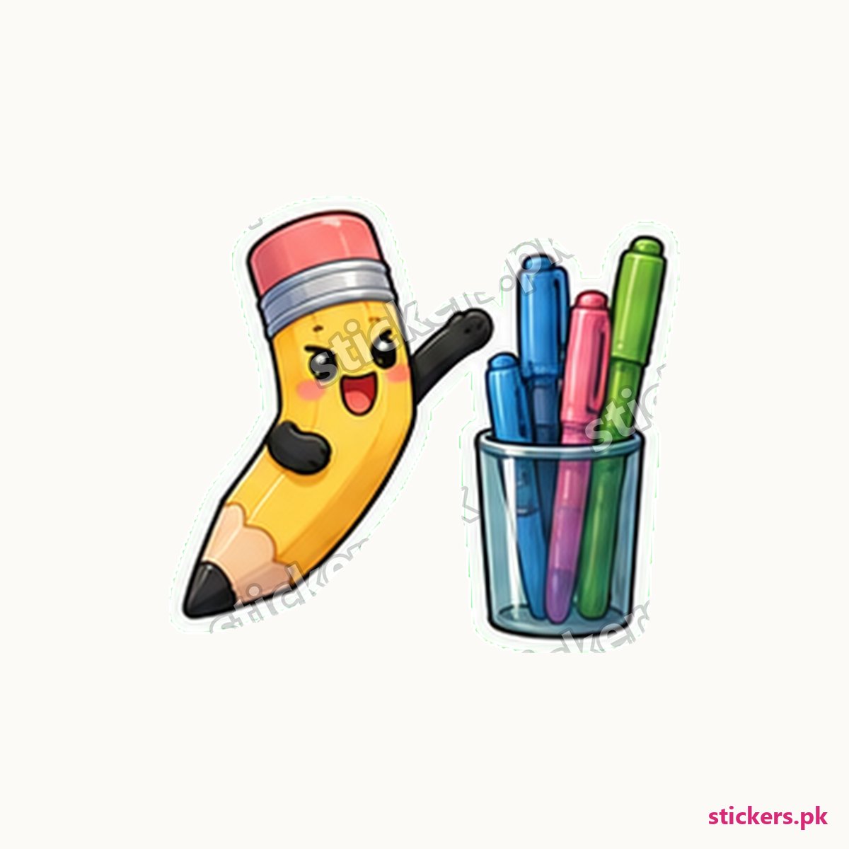 Pencil Character Bundle Sticker die-cut sticker