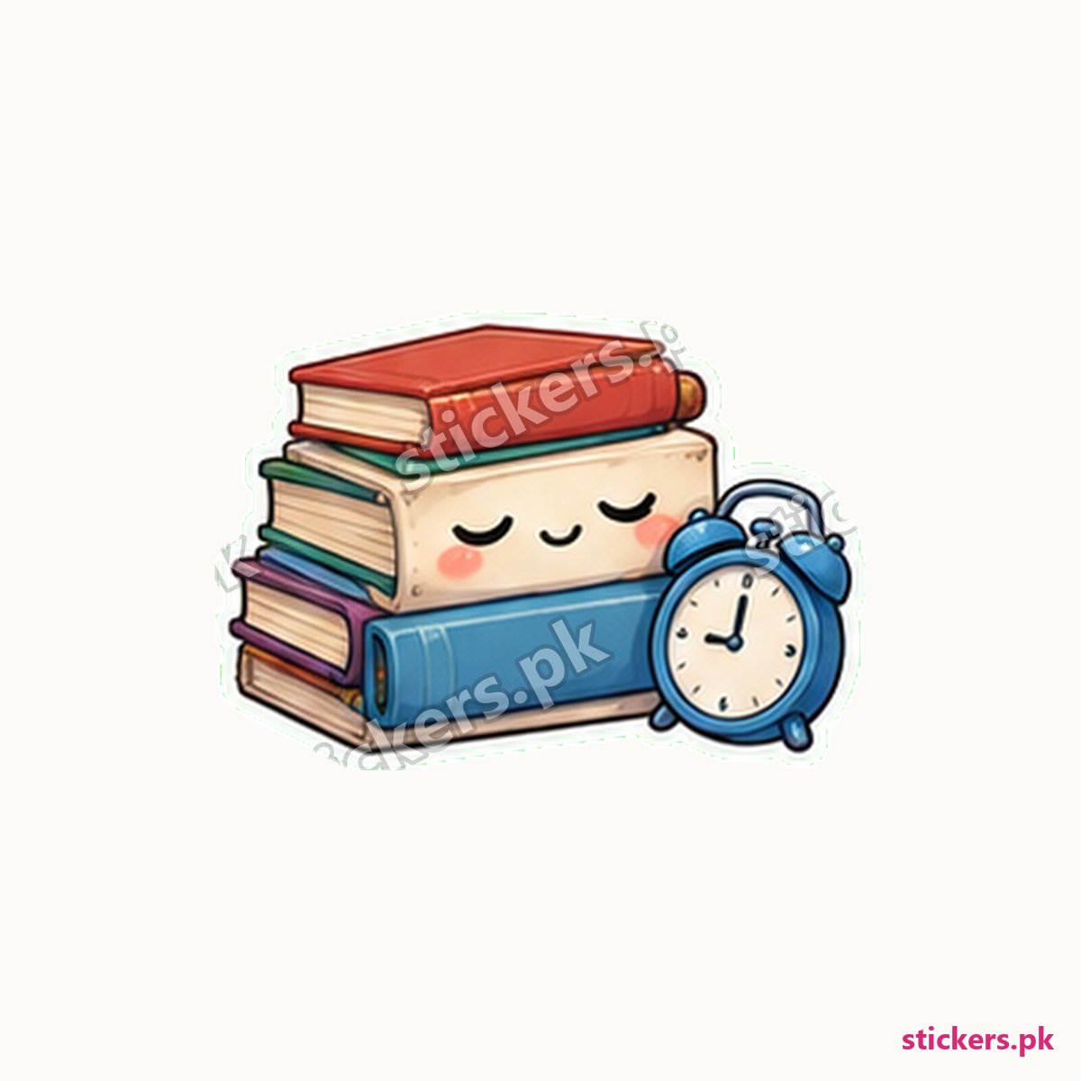 Stack Of Study Books Small Alarm Sticker die-cut sticker