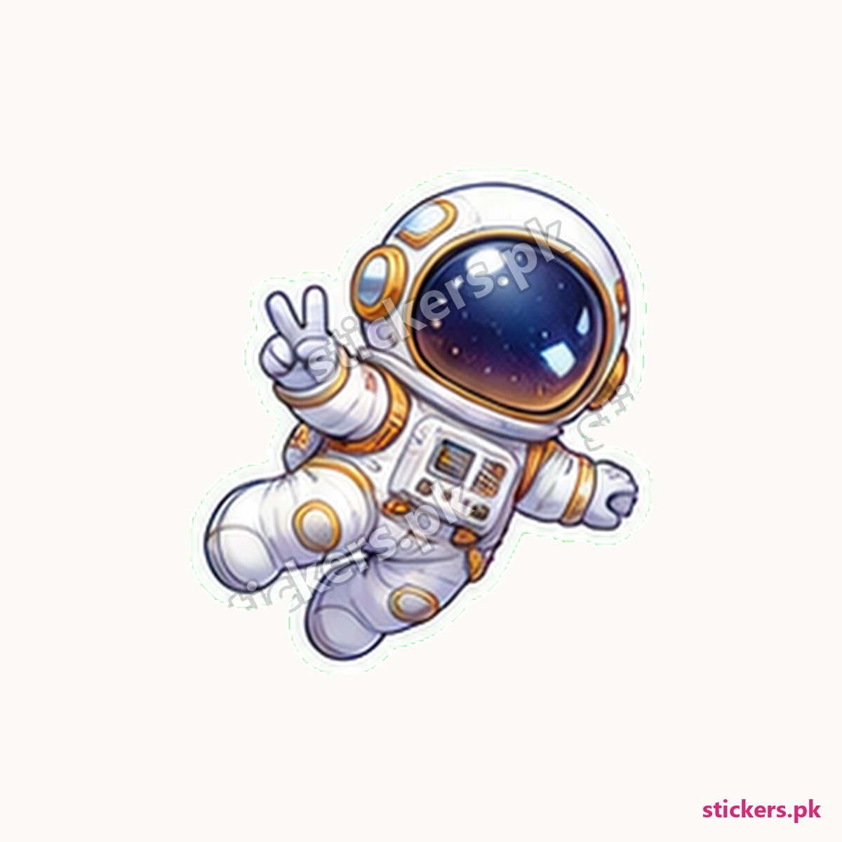 Cosmo Spacewalk Peace Astronaut Sticker die-cut sticker