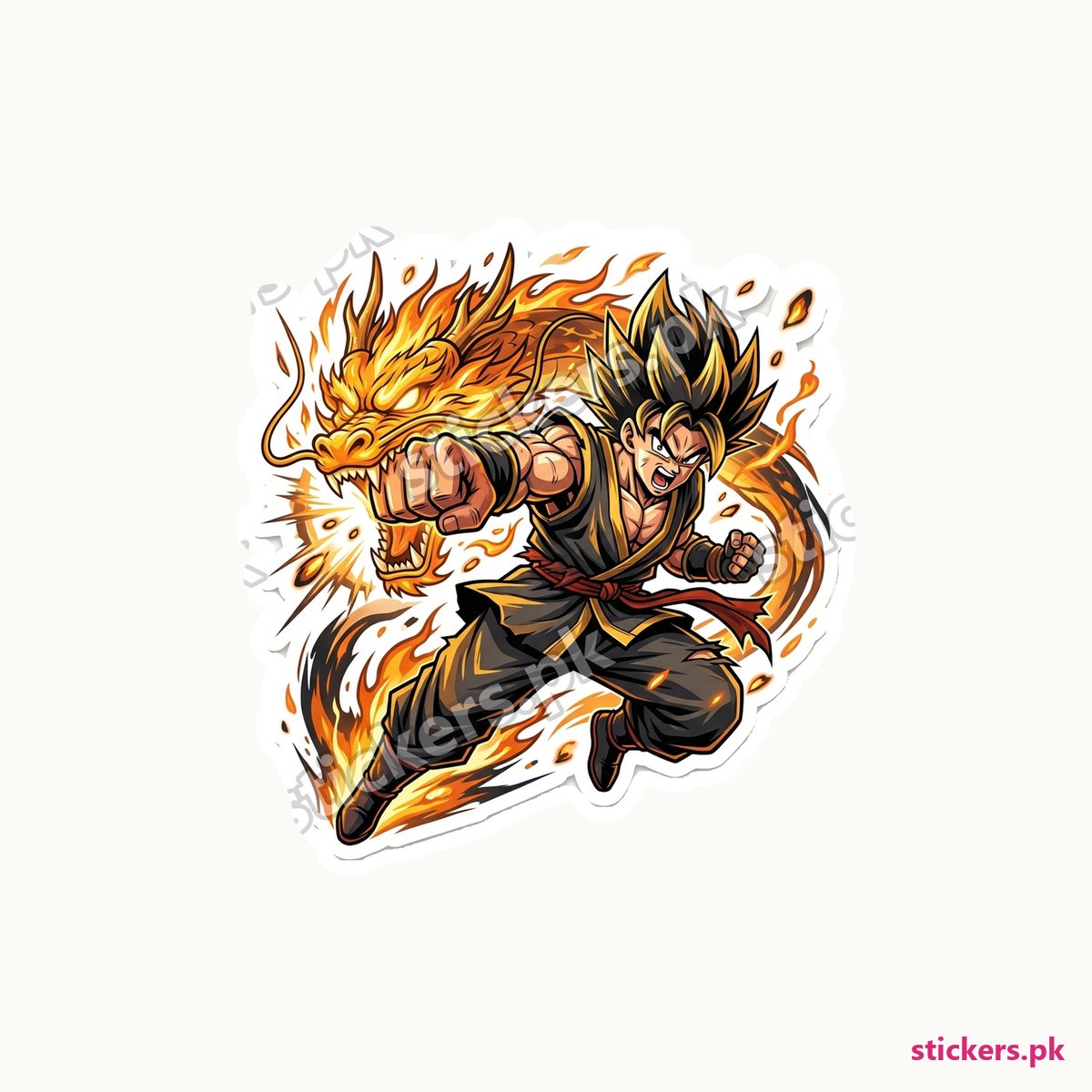 Solar Dragon Brawler die-cut sticker
