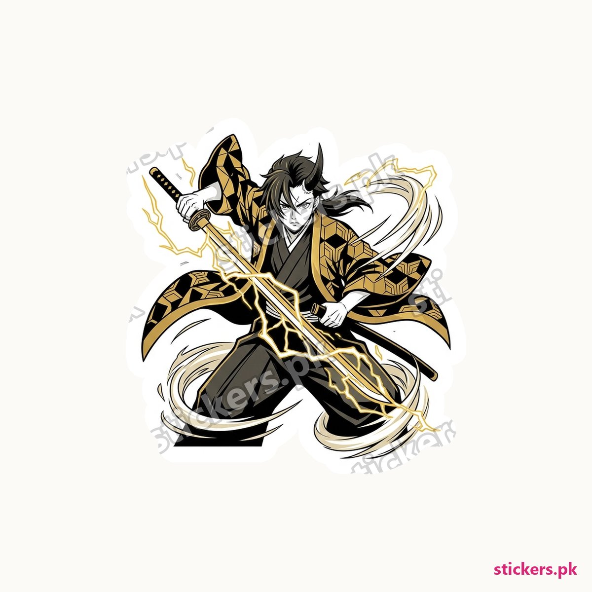 Thunder Oni Blade Master die-cut sticker