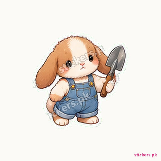 Mallow Garden Dungarees Bunny Sticker die-cut sticker