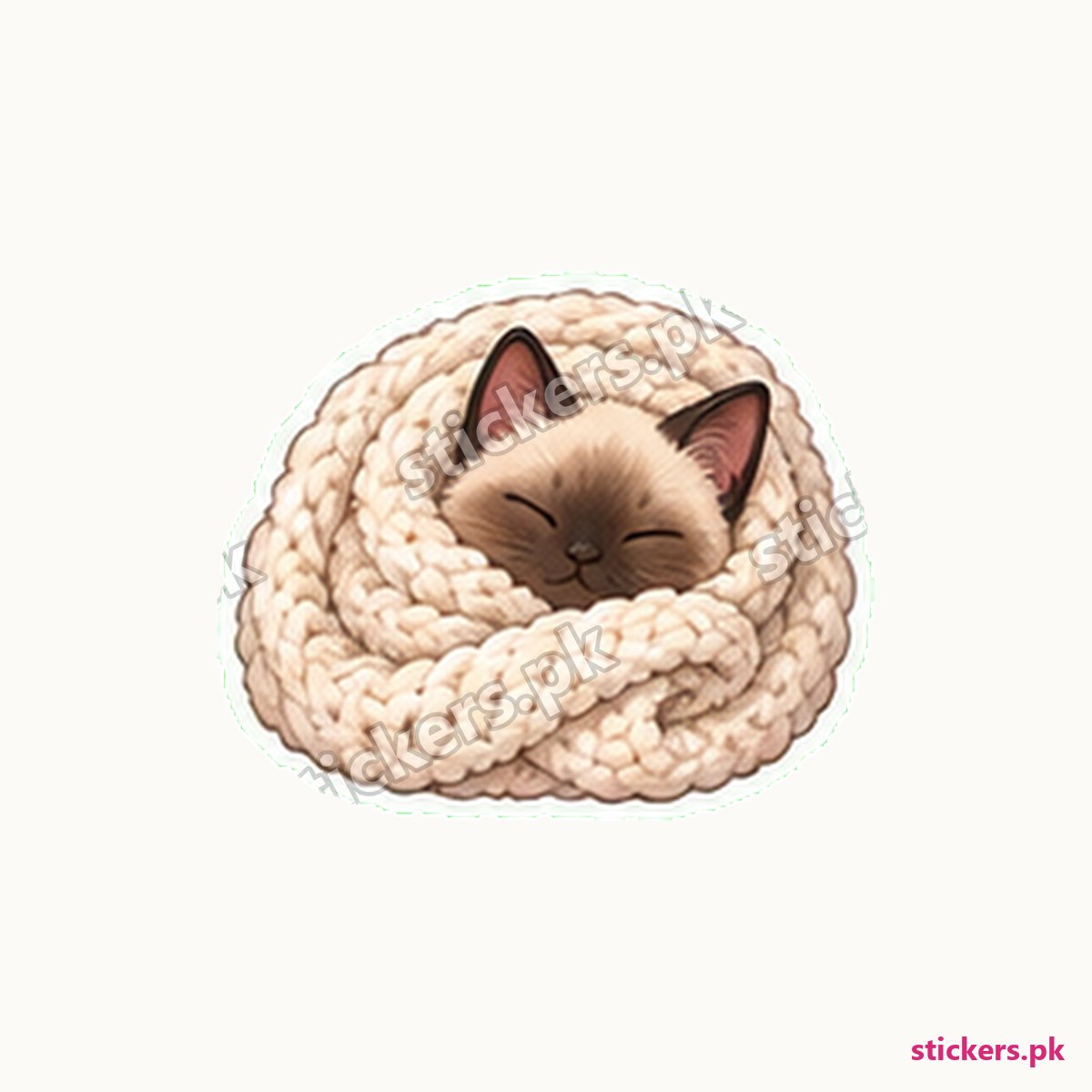 Miso Cozy Blanket Cat Sticker die-cut sticker