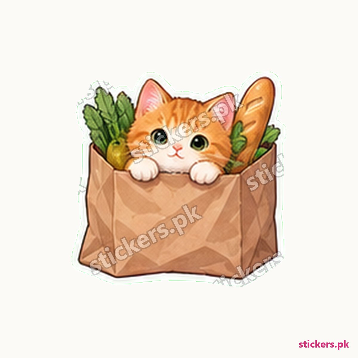 Marmalade Paper Bag Cat Sticker die-cut sticker