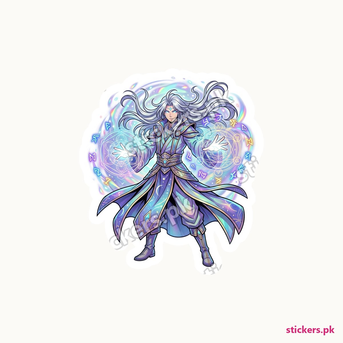 Prismatic Astral Sorcerer die-cut sticker