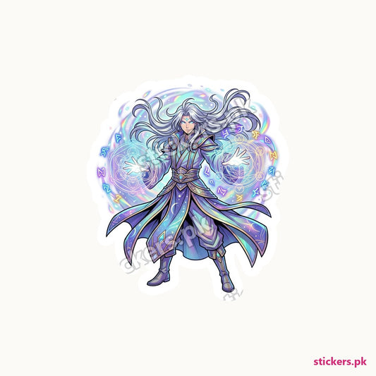 Prismatic Astral Sorcerer die-cut sticker