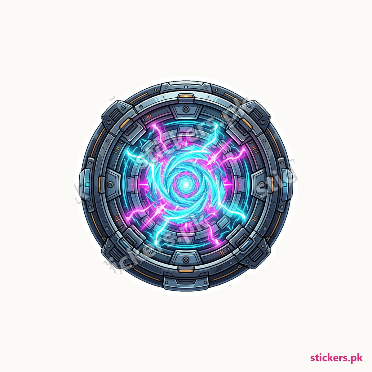 Prismatic Mecha Energy Core die-cut sticker