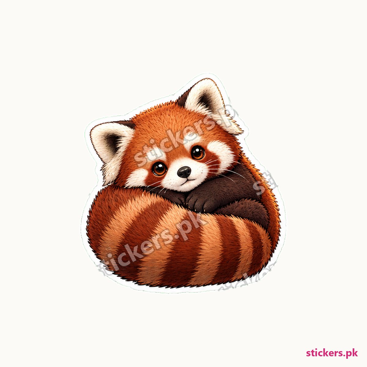 Rusty Tail Hugger Red Panda Sticker die-cut sticker