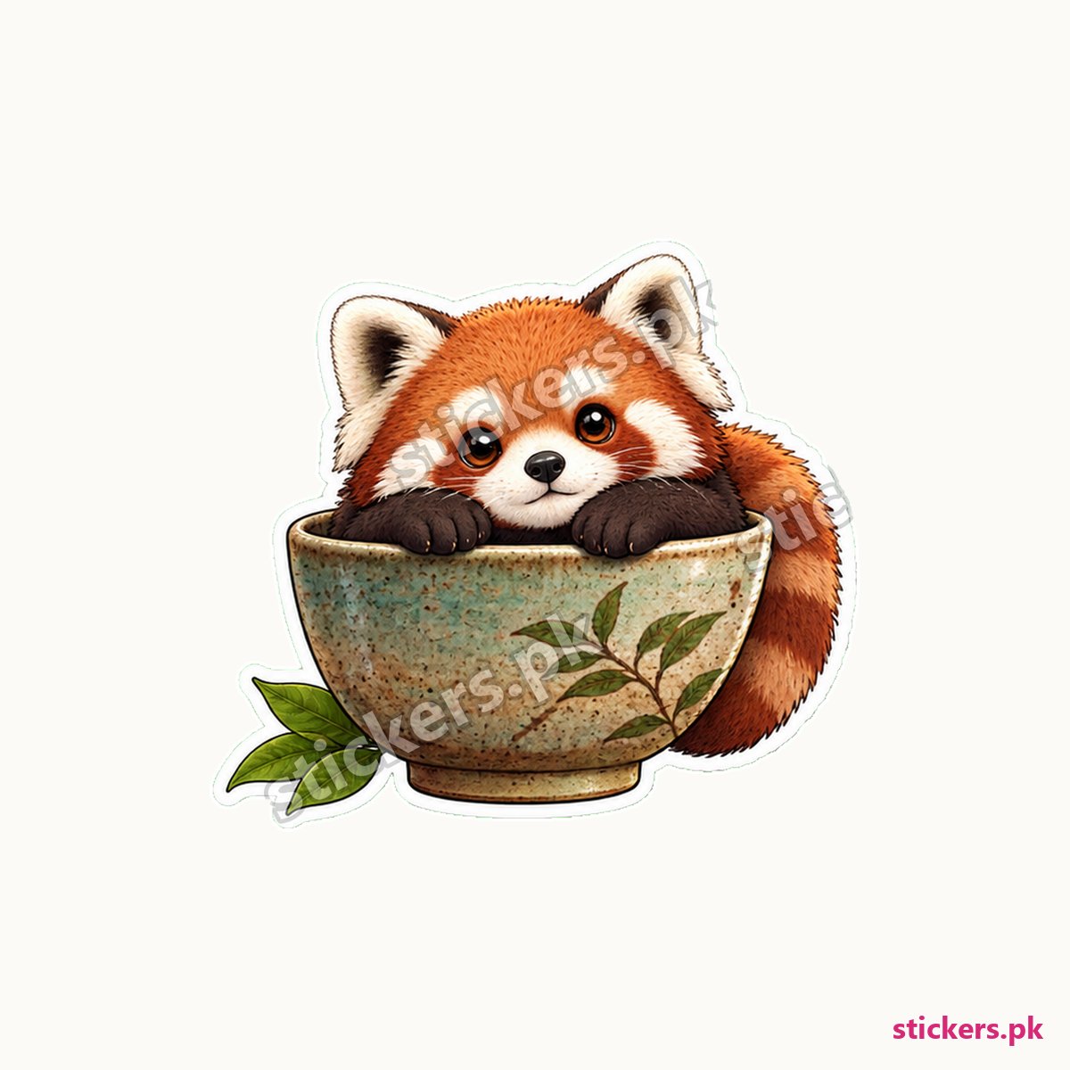 Rusty Teacup Lounger Red Panda Sticker die-cut sticker