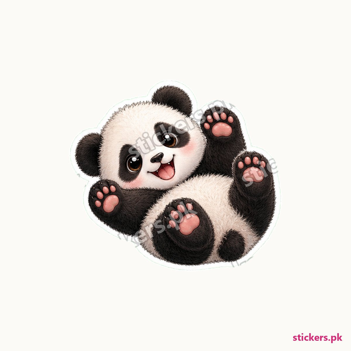 Pip Paws Up Panda Cub Sticker die-cut sticker