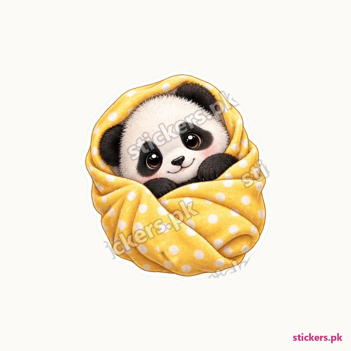 Pip Blanket Burrito Panda Cub Sticker die-cut sticker