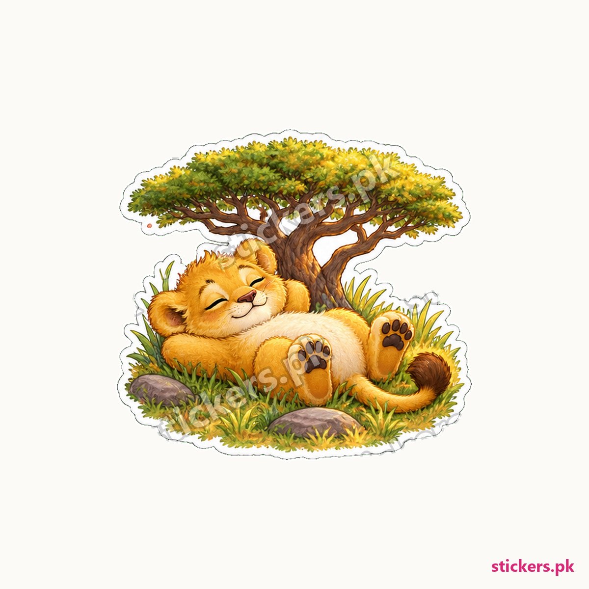 Leo Savanna Sunbather Lion Cub Sticker die-cut sticker