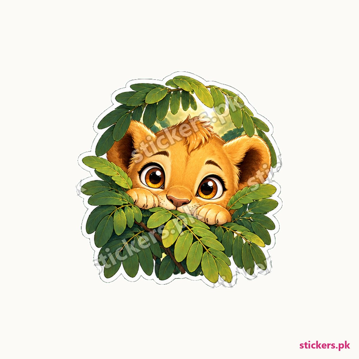 Leo Acacia Peeker Lion Cub Sticker die-cut sticker